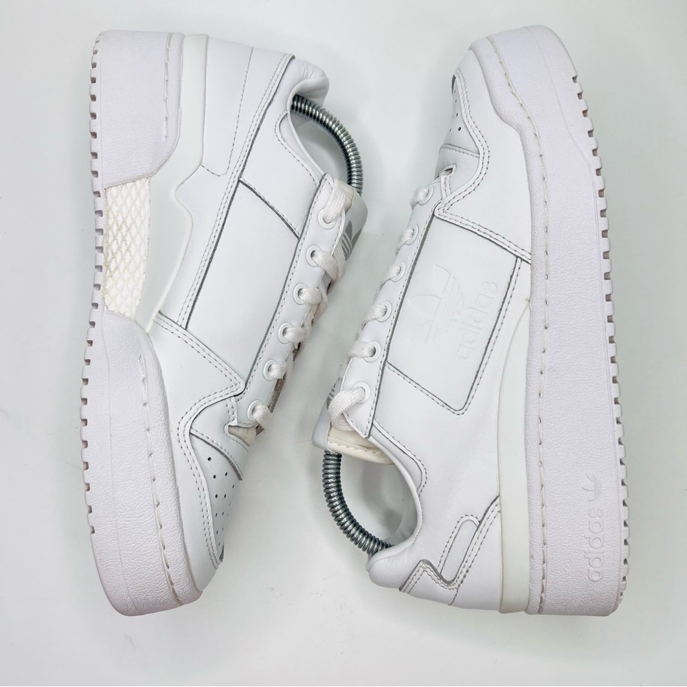 Adidas Originals Forum Bold Triple White Leather Lace Up Platform Sneake… - Picture 12 of 16